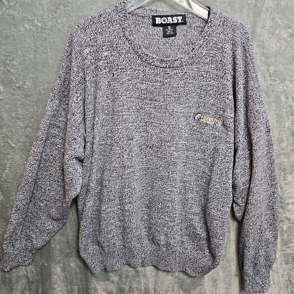 Boast Men's Blue Long Sleeve Size XL 100% Cotton Embroidered crewneck sweater